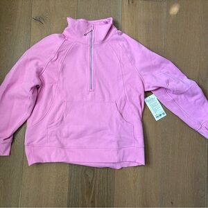 NWT- Lululemon Athletica Pink Scuba Oversized Half-Zip